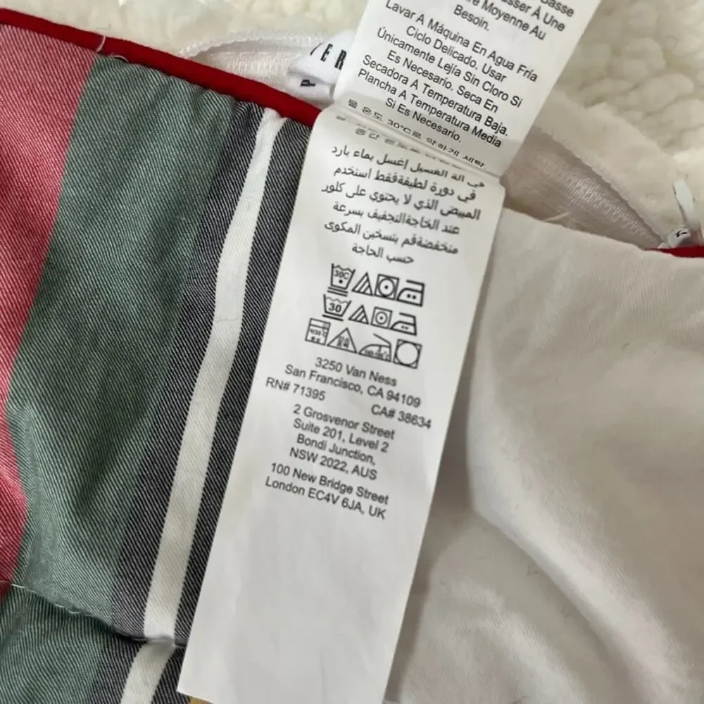 Pottery Barn Stewart Plaid Cotton Standard Sherpa Pillow Sham Pair